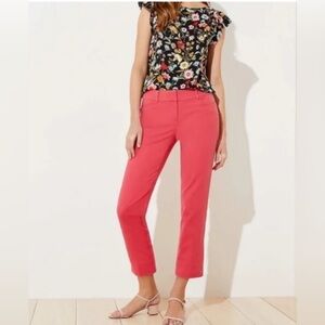 LOFT Coral Pink Chino Cropped Pants